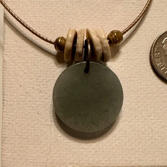 ARTISAN Amazonite & Sodalite Discs Ostrich Eggshell Heishi Reversible Necklace - Picture 3 of 6